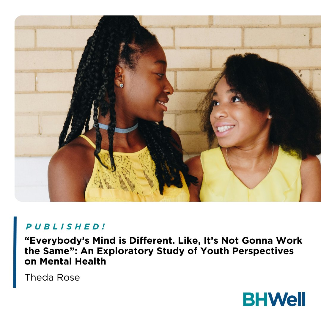 Center for Behavioral Health & Well-Being Research (@bhwell_lab) on Twitter photo Dr. <a href="/ThedaRose14/">Dr. Theda Rose</a> and colleagues published in Youth & Society on youth perspectives of mental health. Read the article: tinyurl.com/bdds6b3
#UMSSWResearch Dr. <a href="/ThedaRose14/">Dr. Theda Rose</a> and colleagues published in Youth & Society on youth perspectives of mental health. Read the article: tinyurl.com/bdds6b3
#UMSSWResearch