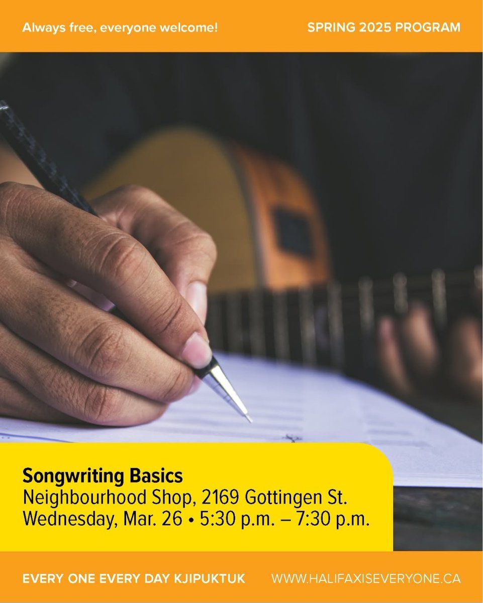 The 2025 Spring Program at Every One Every Day Kjipuktuk/Halifax begins this Wednesday, March 26th! 

Here's the first session being held at the Neighbourhood Shop! 👇