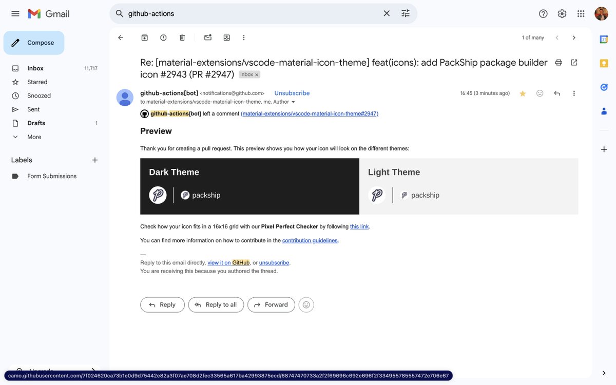 h4temsoliman's tweet photo. Hey everyone,
Glad to share that I have requested my PR to add PackShip's icon to the VScode-recognized icons ecosystem
#vscode #cursor_ai #npmjs https://t.co/zEHt87OPEn