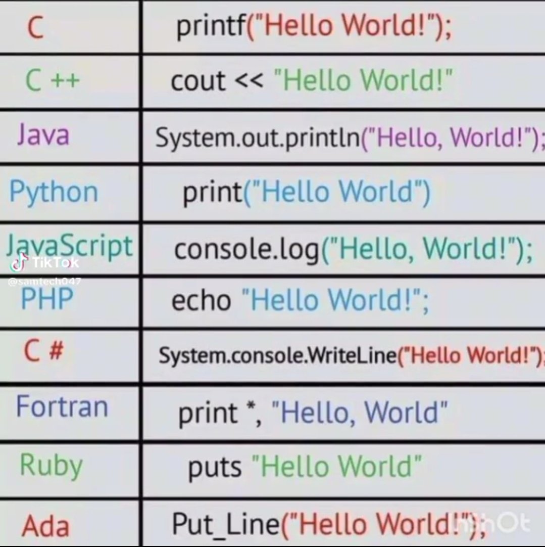 you wrote your first "hello world" in which programming language?