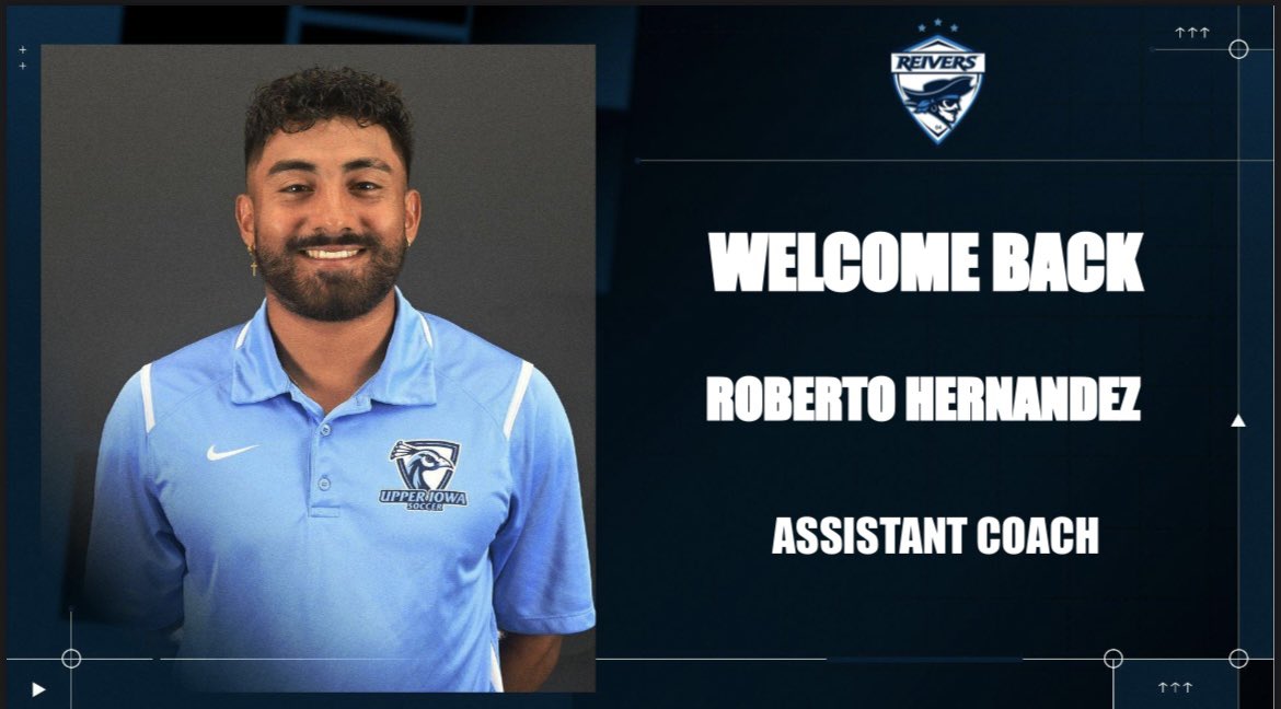 WELCOME BACK HOME! We are excited to announce Reiver Alum Roberto Hernandez as our new assistant coach! He is joining us from Upper Iowa University where he was the Graduate Assistant Men’s Soccer Coach. He graduated and played at Iowa Western during the 2019-2020 year.