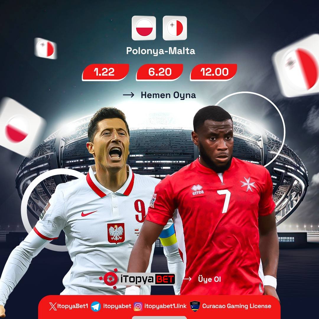 🔥 Polonya 🇵🇱 vs Malta 🇲🇹
⚽ Oranlar:
🏆 Polonya: 1.22
🤝 Beraberlik: 6.20
⚡ Malta: 12.00
📌 Kazanç fırsatını kaçırma, hemen bahis yap!
🔗 t.ly/itopyabet
#FutbolBahisleri #GününKuponu #iTopyaBET