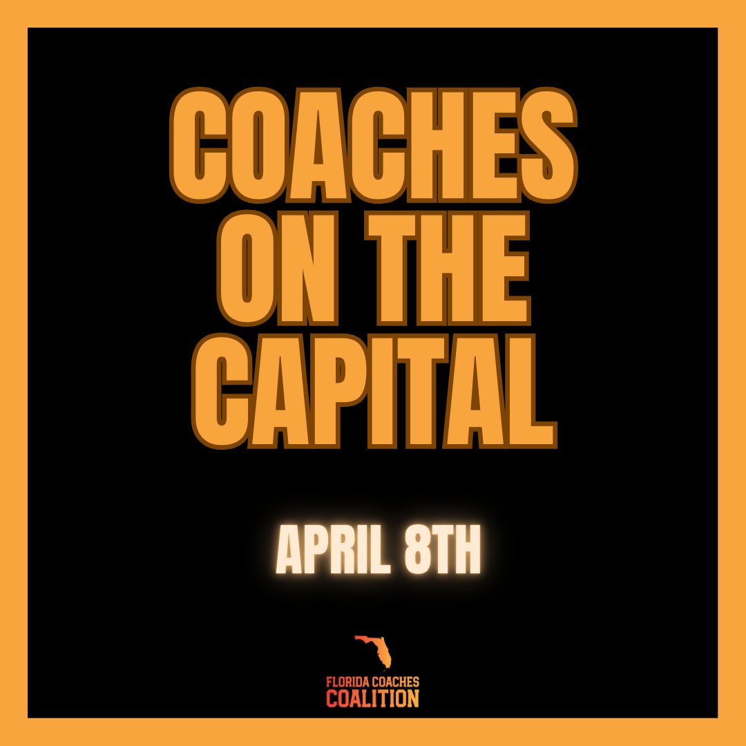 Florida Coaches Coalition (@payflcoaches) on Twitter photo 🚨🚨🚨
<a href="/PayFLCoaches/">Florida Coaches Coalition</a> is going to Tallahassee on April 8th to meet with Legislators to discuss coaches compensation and other issues that are affecting our coaches in Florida.
If you're a coach in Florida and want to help bring change to our profession - WE NEED YOU THERE.
If 🚨🚨🚨
<a href="/PayFLCoaches/">Florida Coaches Coalition</a> is going to Tallahassee on April 8th to meet with Legislators to discuss coaches compensation and other issues that are affecting our coaches in Florida.
If you're a coach in Florida and want to help bring change to our profession - WE NEED YOU THERE.
If