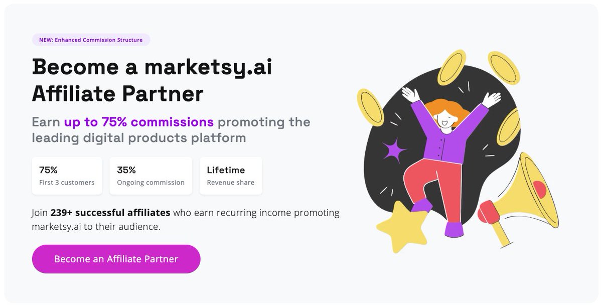 Marketsy.ai (@marketsyai) on Twitter photo Affiliate marketing 2.0 with <a href="/ToltHQ/">Tolt - Affiliate Marketing Software</a>
Just upgraded our affiliate setup:
🔥 75% commission on your first 3 customers FOREVER
🤑 35% after that
No BS - we'd rather pay our community than ad platforms
Happy customers make the best affiliates anyway! Affiliate marketing 2.0 with <a href="/ToltHQ/">Tolt - Affiliate Marketing Software</a>
Just upgraded our affiliate setup:
🔥 75% commission on your first 3 customers FOREVER
🤑 35% after that
No BS - we'd rather pay our community than ad platforms
Happy customers make the best affiliates anyway!