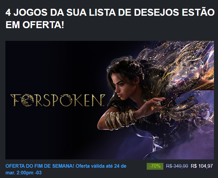 Essa bomba de Forspoken AINDA ta caro desse jeito com desconto?