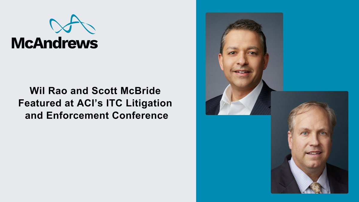 Wil and Scott are participating in sessions offering key insights on the ITC at <a href="/ACILegal/">ACI Legal</a> 17th Annual Practitioners’ Think Tank on ITC Litigation and Enforcement bit.ly/4c0fVIg

#IntellectualProperty #IPLaw #IP