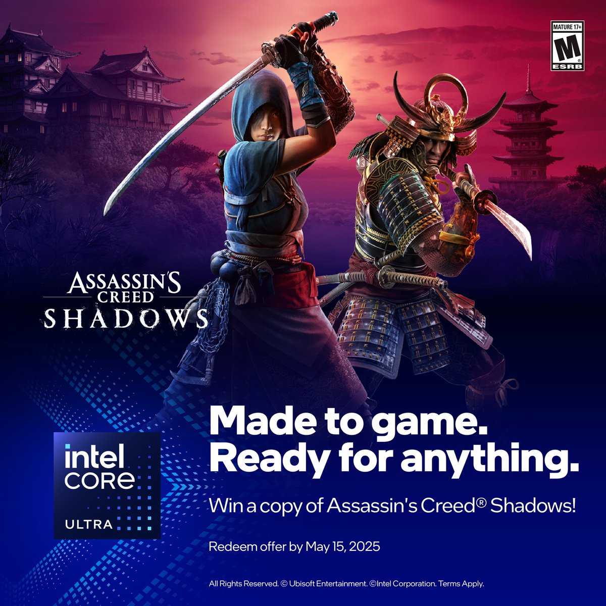 🎮 GIVEAWAY ALERT! 🎮

Thanks to <a href="/IntelGaming/">Intel Gaming</a>, we’re giving away 5 Assassin’s Creed Shadows keys! 🔥 Step into feudal Japan and experience the thrill of playing as two legendary heroes!

How to enter:
❤️ Like this post
🔄 Repost it
💬 Comment #ACShadows
👥 Tag a friend!