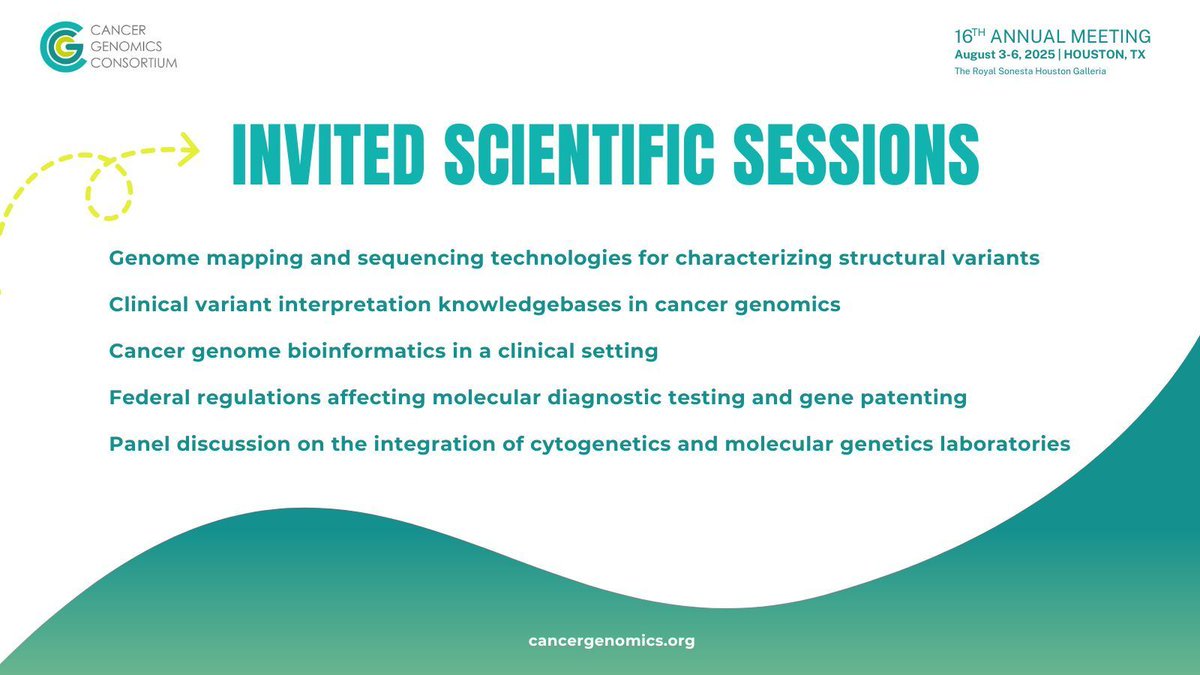 Learn more about our 2025 Invited Speaker Sessions and view the Scientific Program Overview for the upcoming 16th Annual Meeting of the Cancer Genomics Consortium. cancergenomics.org/meetings/scien…