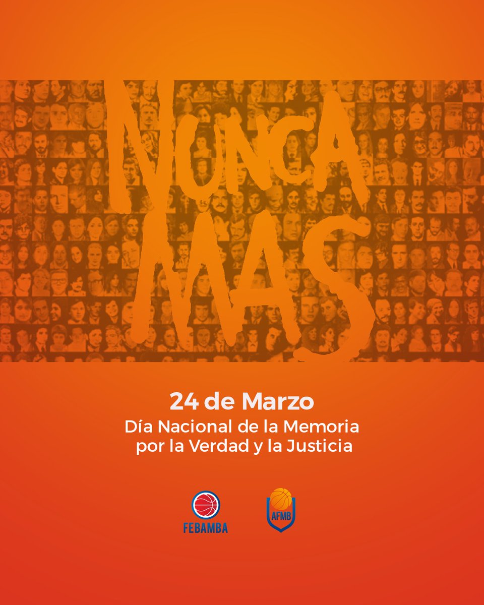 24 de marzo | Día Nacional de la Memoria por la Verdad y Justicia.

Desde FeBAMBA y <a href="/AFMBOficial/">AFMB Oficial</a> decimos hoy y siempre: NUNCA MÁS.