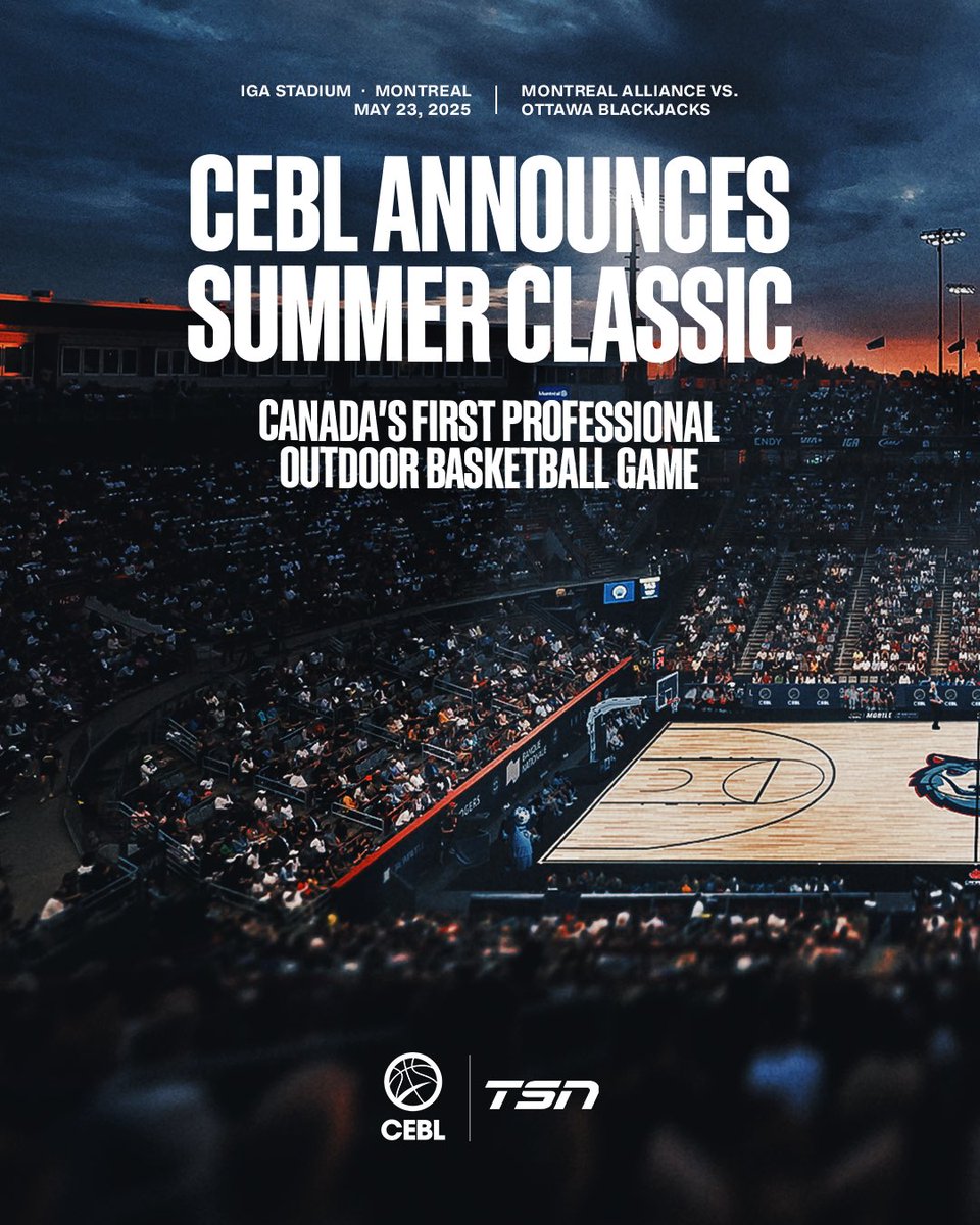 The CEBL Summer Classic is set to take place in Montreal this May, marking the first time a professional basketball game will be played outdoors in Canada! 🍿🇨🇦