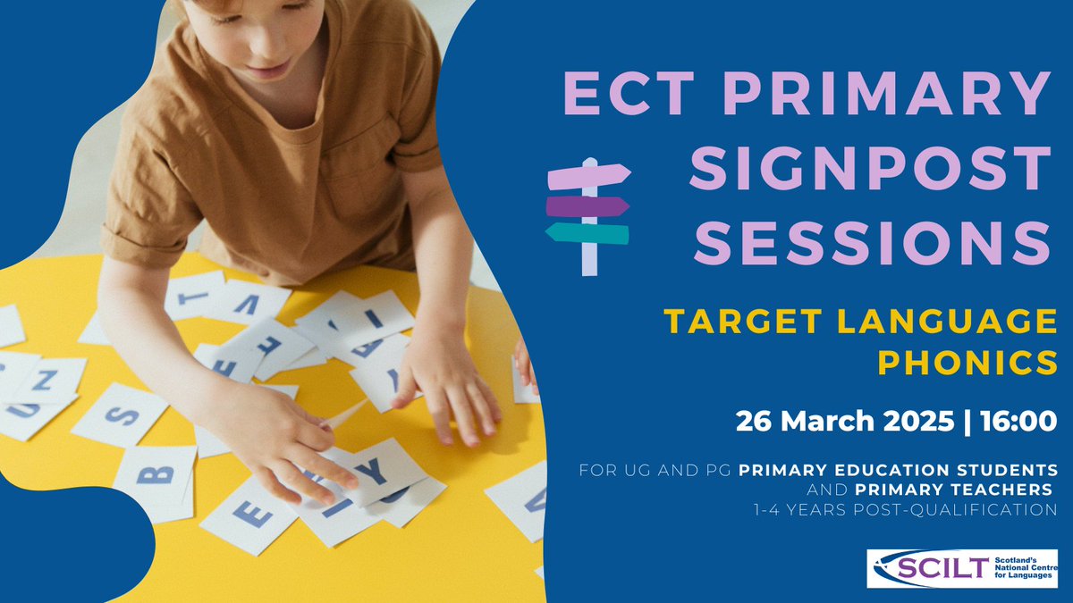 📣New or recent entrants to primary teaching in Scotland and UG/PG primary education students! Develop your practice relating to the languages represented in your classroom. Sign up to our next ECT Primary Languages Signpost Session on 26 March: loom.ly/sSsFzmg