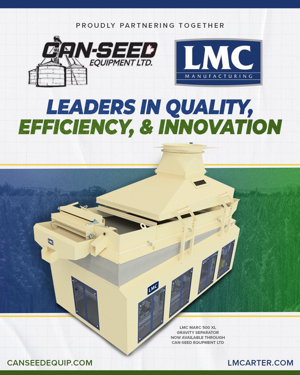 Exciting News! Can-Seed Equipment Ltd. &amp; LMC Are Joining Forces!

We’re thrilled to announce that Can-Seed Equipment Ltd. is partnering with LMC (Lewis M. Carter Manufacturing) to bring even more innovative solutions to the seed and grain processing industry!