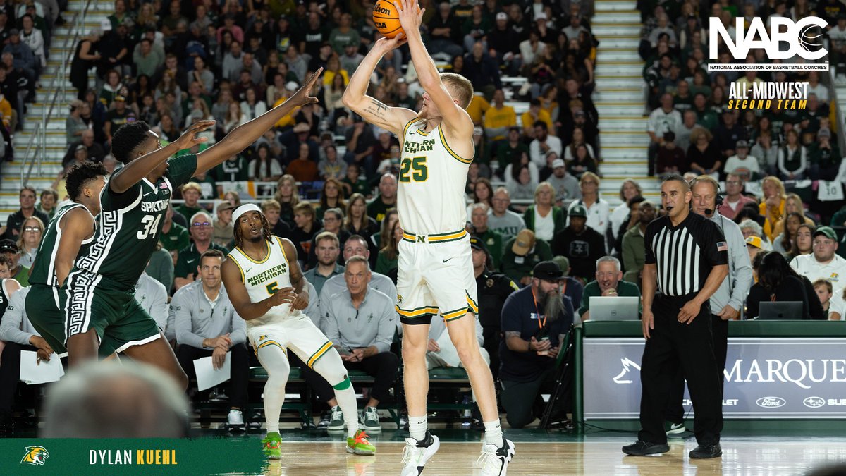 Kuehl lands on NABC All-District Second Team.

Story 📰: tinyurl.com/26ev3zcb

#NMUwildcats