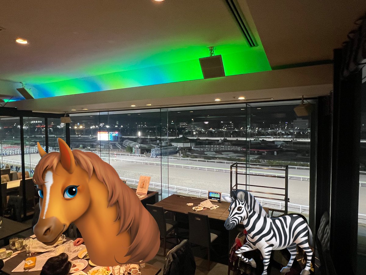 micro_PYO's tweet photo. なんかダイヤモンドユカイみたいなビュッフェとお酒付きで全面ガラス張りのすごい席で競馬してきた！

沢山飲んだし、めちゃくちゃ楽しかった😍😍😍😍

2万スった https://t.co/7SaxqUq1mZ