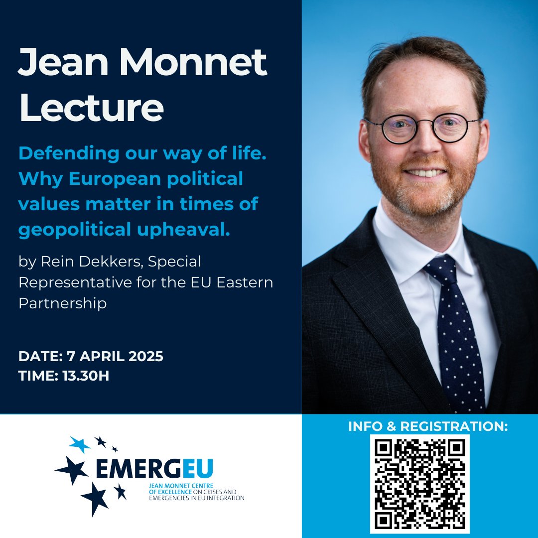 Join us for this lecture! 
We are happy to announce Rein Dekkers, Special Representative for the EU Eastern Partnership based at the Foreign Affairs Ministery of the Netherlands as our next guest speaker.

📅Date: 7th April 2025
⏰️Time: 13h CET