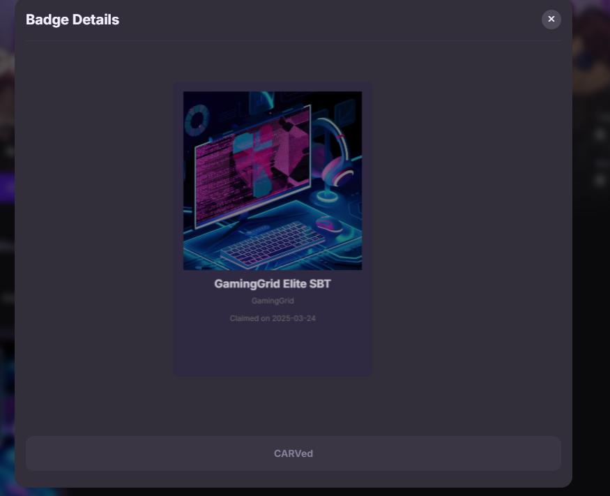 Minted my <a href="/GamingGridx/">GamingGrid 💎</a> SBT Badge!
Pretty bullish on this one