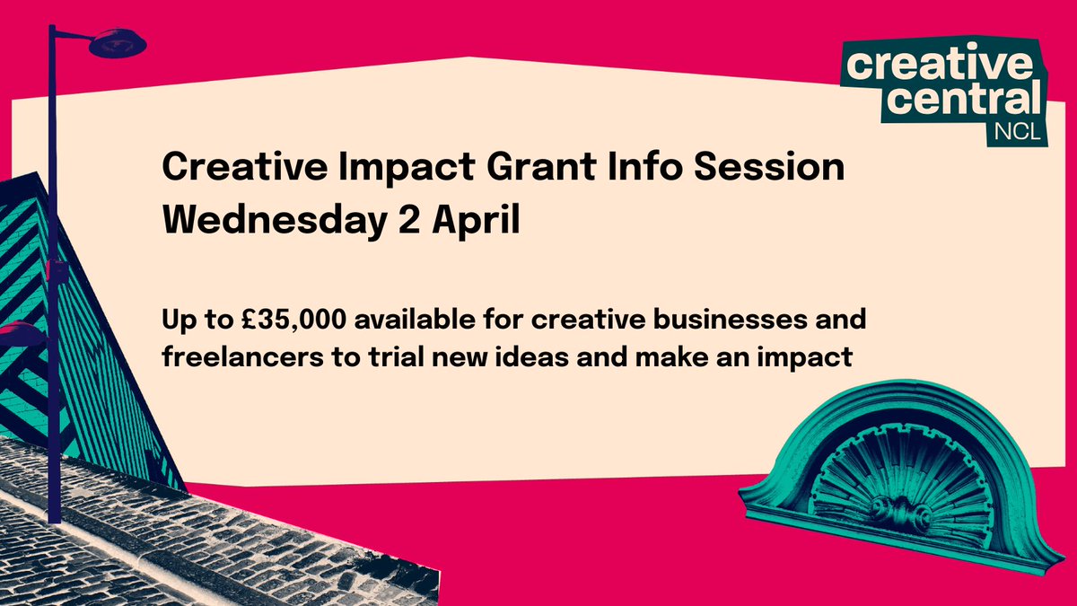 CreativeCentNCL's tweet image. Information Session for our Creative Impact Grant
Wednesday 2 April, online
Register if you have an idea for a project that will improve, enhance or support skills and knowledge development in the creative and cultural sectors in Central Newcastle.
eventbrite.co.uk/e/creative-imp…