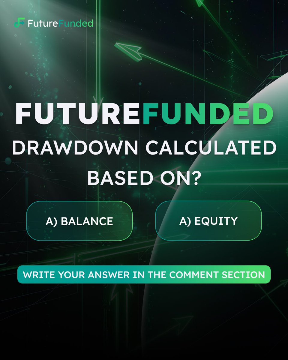 Do you really know how drawdown is calculated?
Is it based on your Balance or your Equity?
Drop your answer in the comments below and let’s see who’s got it right!

#FutureFunded #ForexChallenge #PropFirmTrivia #TradingKnowledge #FundedTrader