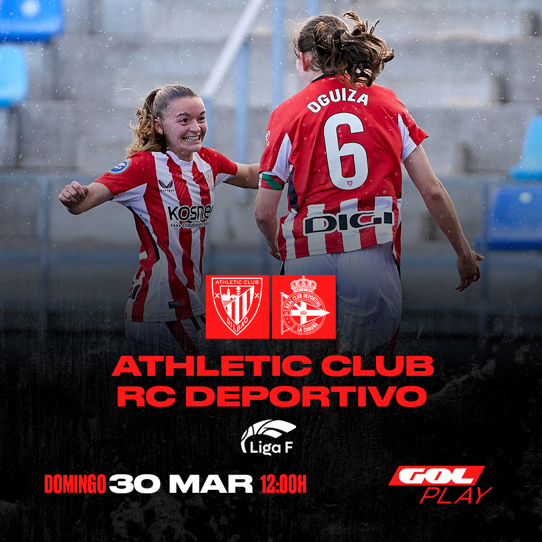 💥 Dos posiciones distintas pero mismo objetivo: ¡llevarse los 3 puntos!

📆 Domingo
⌚ 12:00h
⚔️ <a href="/AthleticClubFem/">Athletic Club</a> 🆚 <a href="/RCDeportivoFem/">Dépor ABANCA</a>
🗣 <a href="/ivanfanlo/">Ivan Fanlo</a> y <a href="/albertartasona/">albert artasona</a> 
📺💻📱 GOL PLAY y <a href="/Gol_Stadium/">GolStadium</a>

#LigaFenGol