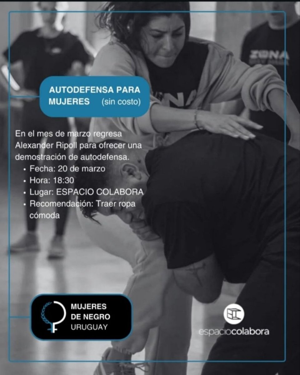 Invitamos a todas al próximo taller de autodefensa.