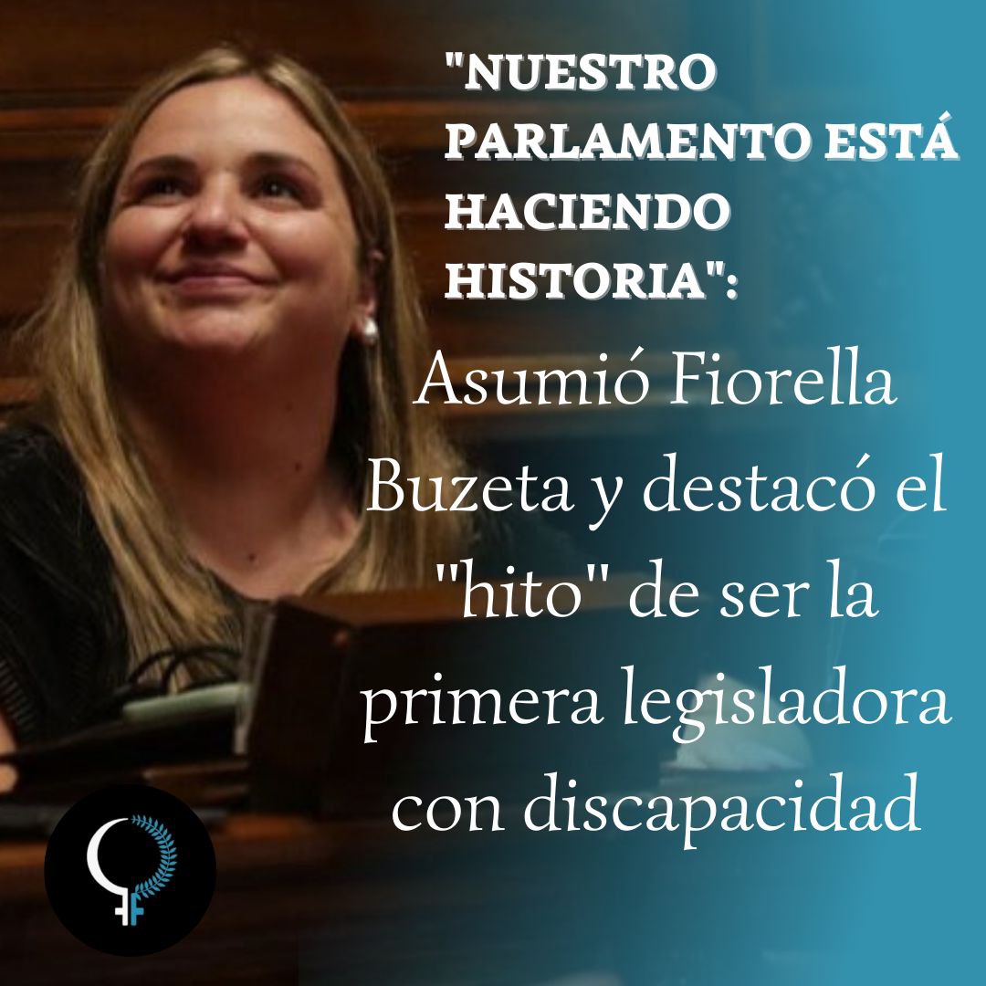 📢 ¡Histórico en el Parlamento!

<a href="/FiorellaBuzeta/">Fiorella Buzeta</a>, diputada del Frente Amplio, es la primera legisladora con discapacidad física en asumir un escaño. Su lucha por la inclusión y el desarme marca un gran paso hacia la igualdad.

"Las personas con discapacidad podemos llegar".