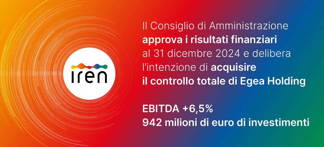 Il CdA ha approvato oggi il bilancio d’esercizio relativo all’anno 2024: crescono EBITDA (+6,5%), utile netto (+5%) e dividendo proposto (+8%). Investimenti pari a 942 milioni di euro, di cui il 76% destinati a progetti di sostenibilità.

gruppoiren.it/it/media/comun…
