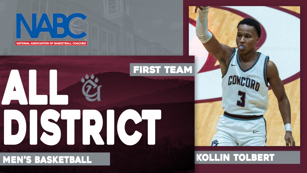 CUMountainlions (@cumountainlions) on Twitter photo .<a href="/CU_MBB/">Concord Basketball</a>'s Kollin Tolbert was voted to the NABC All-District First Team for the Atlantic Region. Tolbert has also racked up MEC Player of the Year and All-Atlantic Region First Team awards this season. His 21.3 points per game led the Atlantic Region in 2024-25. .<a href="/CU_MBB/">Concord Basketball</a>'s Kollin Tolbert was voted to the NABC All-District First Team for the Atlantic Region. Tolbert has also racked up MEC Player of the Year and All-Atlantic Region First Team awards this season. His 21.3 points per game led the Atlantic Region in 2024-25.