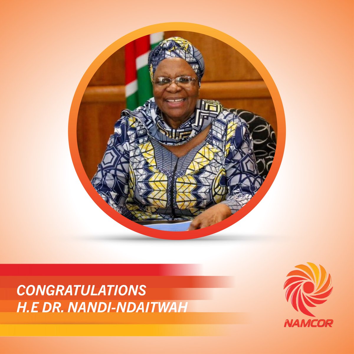 Your Excellency Dr. Netumbo Nandi-Ndaitwah,

Your national oil company wishes strength and wisdom in this exciting yet challenging chapter of your leadership career!

#NNN #ProudlyNamibian #Namibia