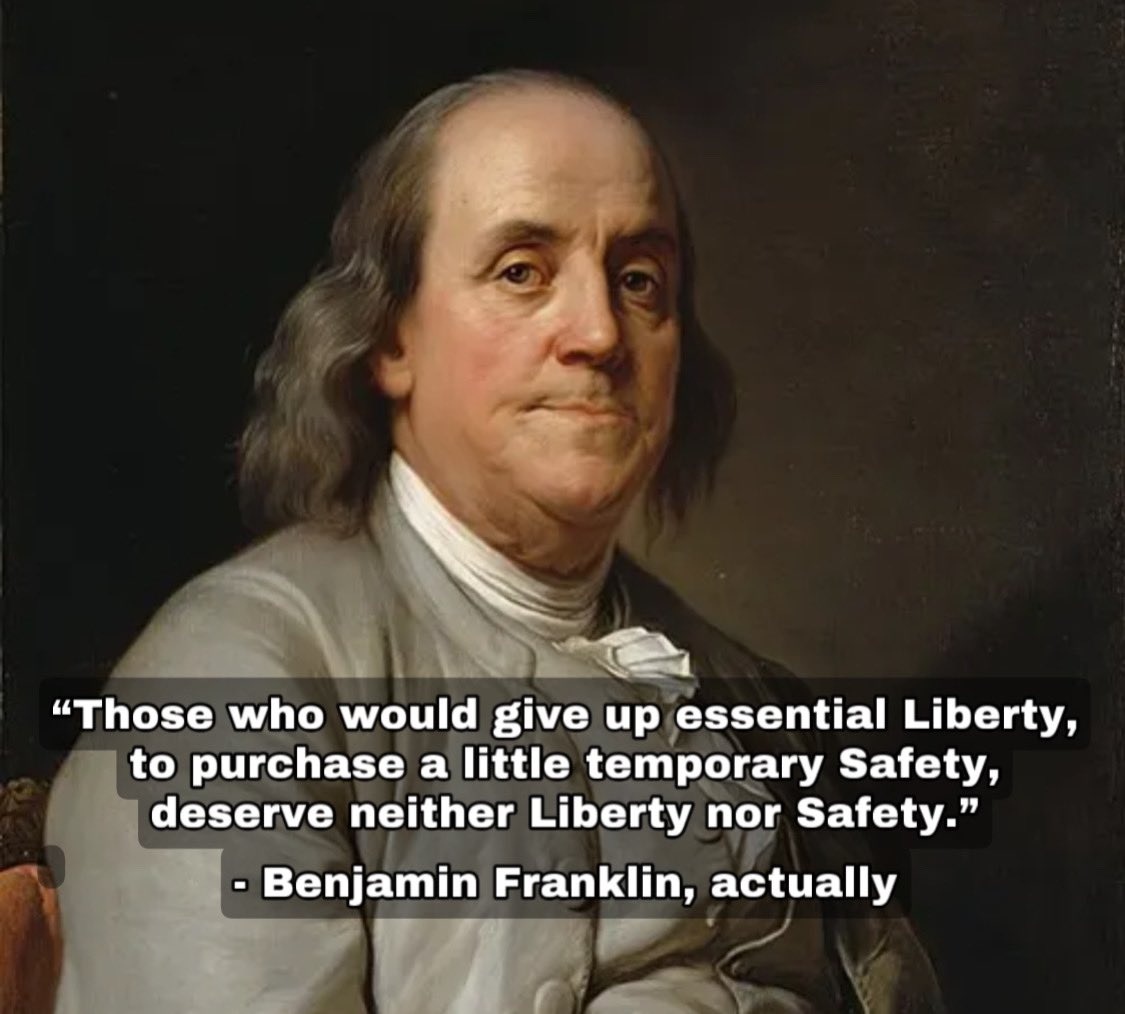Hist0ricalQuote's tweet photo. @PeterPatriot22 @LPNational - Ben Franklin, actually https://t.co/fXN0kc0K8x