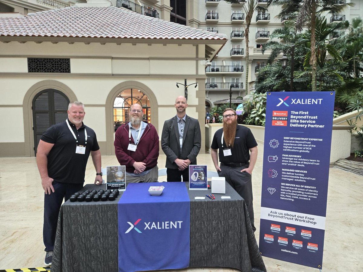 Xalient's tweet image. We had a fantastic time at the @BeyondTrust East Customer Summit last week in Kissimmee, FL!

Great discussions on identity security &amp;amp; cybersecurity trends, plus valuable connections with clients &amp;amp; partners.
Thanks BeyondTrust, for an amazing event!

#BeyondTrust #CustomerSummit