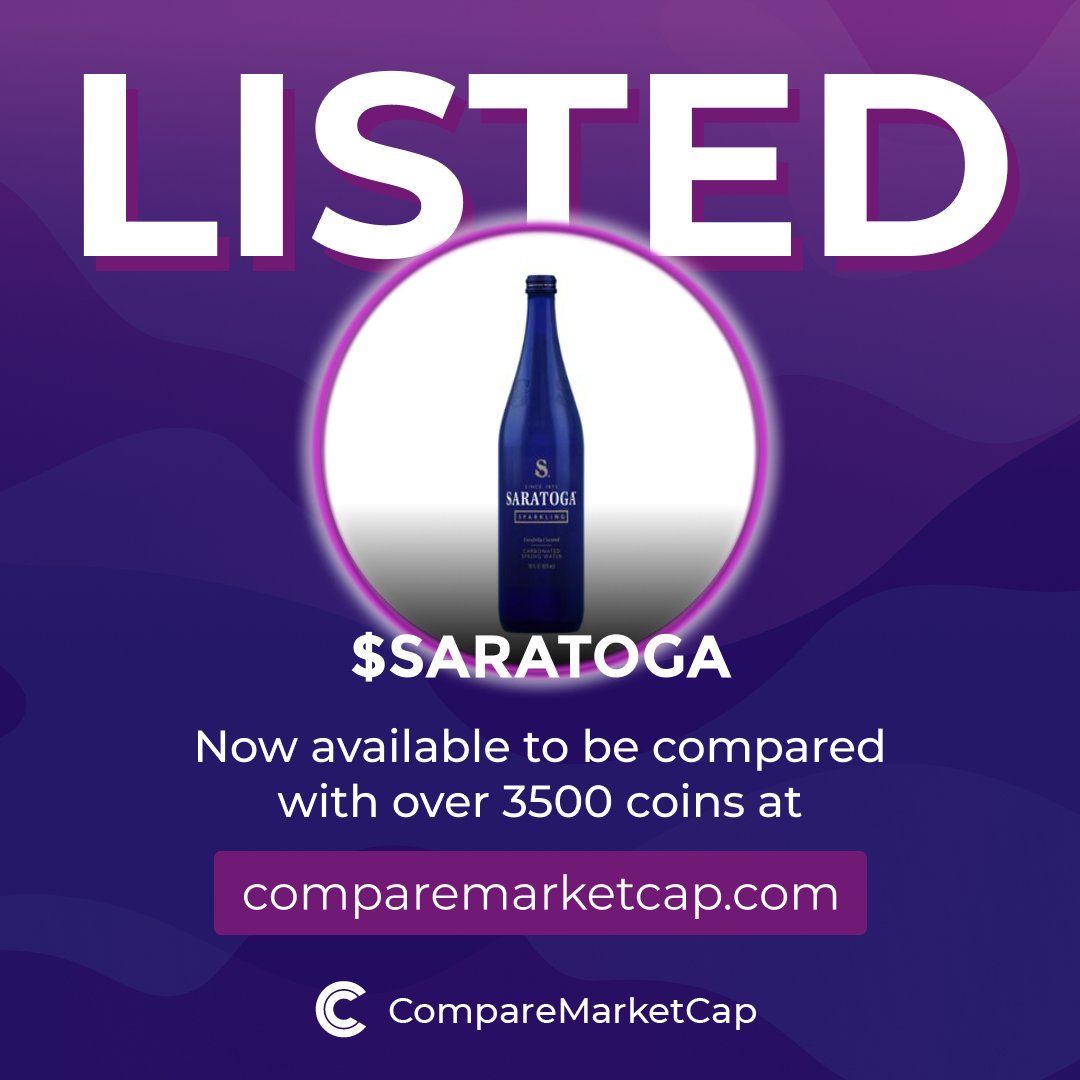 CompareMarketCap (@comparemcap) on Twitter photo #SARATOGA is now listed on comparemarketcap.com/coin/Saratoga!
📈$2.9M
💸$0.0029
Check Saratoga Spring Water on:
X: <a href="/SaratogaSolana/">SARATOGA™ 🧊</a>
Telegram: t.me/SaratogaPortal #SARATOGA is now listed on comparemarketcap.com/coin/Saratoga!
📈$2.9M
💸$0.0029
Check Saratoga Spring Water on:
X: <a href="/SaratogaSolana/">SARATOGA™ 🧊</a>
Telegram: t.me/SaratogaPortal