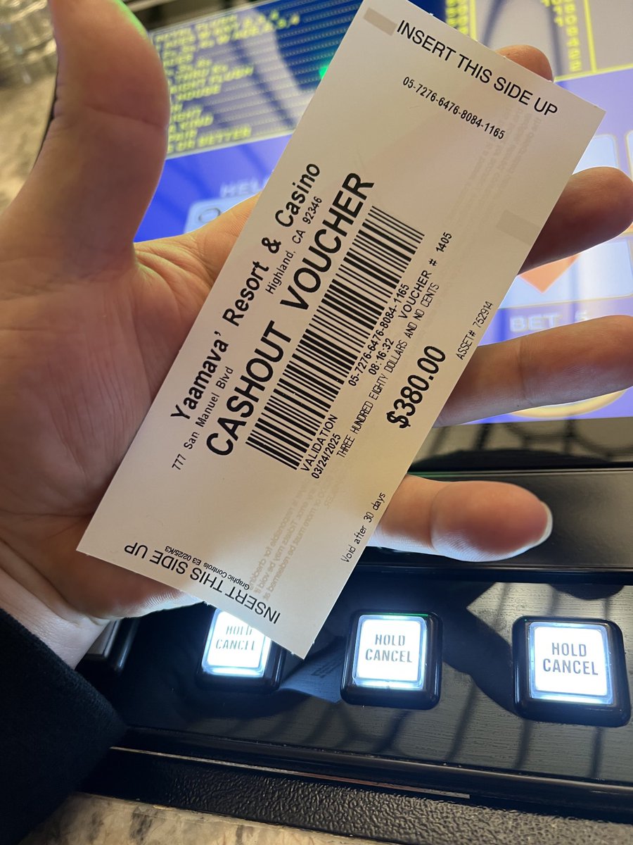 Pergggggg's tweet photo. #ChumpChange #TheHand #TheVoucher 

$450 freeplay into $380 cash in 18 minutes 

⁦@ThatCasinoLife⁩ https://t.co/vTnDh9ERlf
