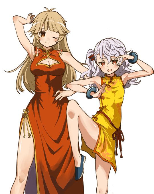 素晴らしい先号あくしずチャイナドレス #はいふり ピンナップのココちゃんこと納沙幸子+テア・クロイツェルver. 