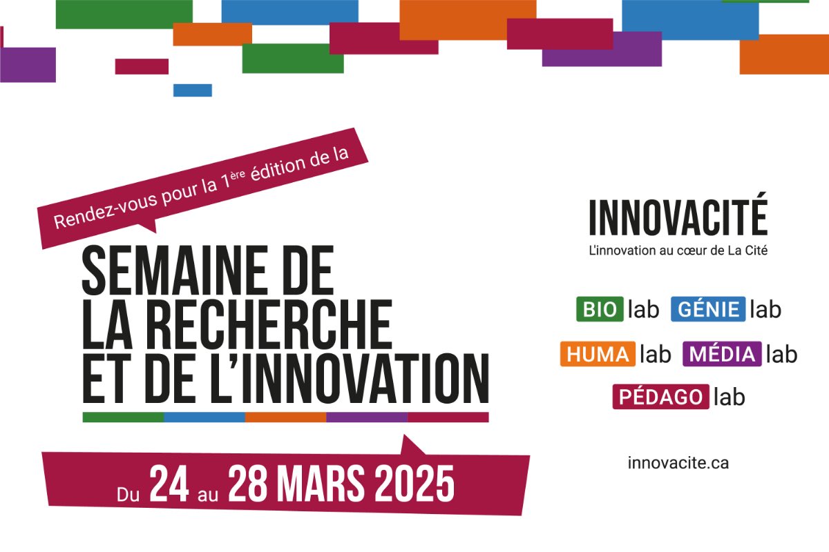 La Semaine de l’innovation est lancée avec un beau panel ce matin au <a href="/CollegeLaCite/">LA CITÉ</a> ! La recherche appliquée est à l’honneur toute la semaine avec de nombreuses activités! <a href="/lynncasimiro/">Lynn Casimiro, Bsc. Pht., Ph.D., CMP. (elle,elle)</a> collegelacite.ca/innovacite/sem…