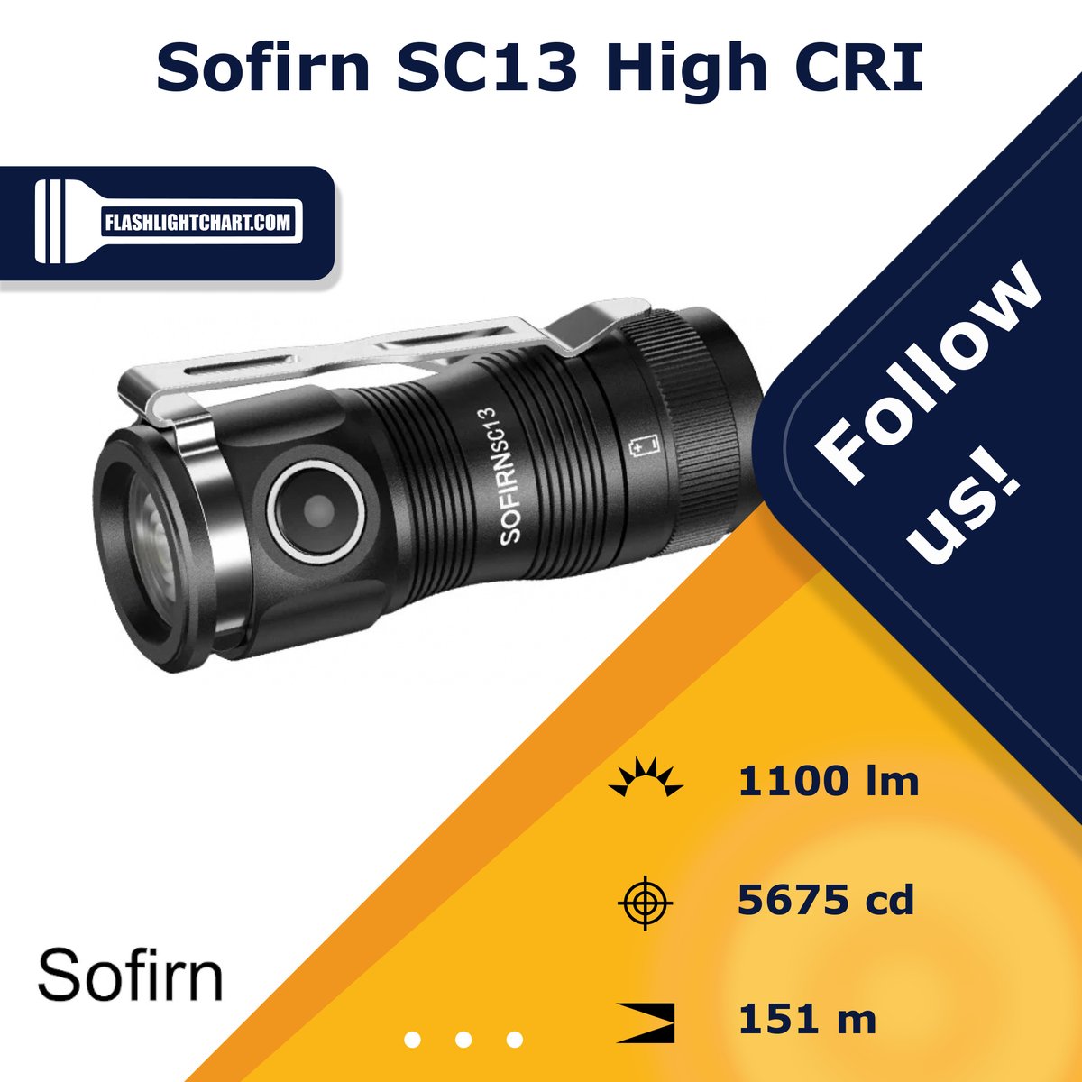 FlashlightChart's tweet image. 🔦 Sofirn SC13 High CRI Flashlight Review 🔦

🟢 Pros: aluminium body, dust protected
🔴 Cons: no mode memory

For more details, visit our website!
flashlightchart.com/sofirn/sc13-hi…
#FlashlightChart
#Sofirn #SofirnFlashlight #SofirnLight #SofirnFlashlights
#Flashlight 

#Outdoors #EDC