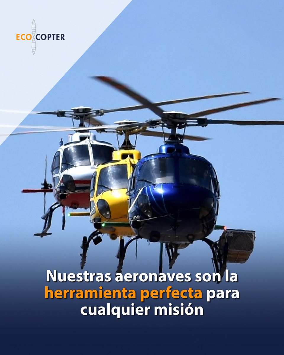 En Ecocopter, nos enorgullecemos de nuestra flota de aeronaves multipropósito. Nuestros helicópteros están diseñados para ser eficientes, seguros y versátiles, lo que nos permite ofrecer una amplia gama de servicios aéreos.

#Ecocopter #AeronavesMultipropósito #FlotaDeAeronaves
