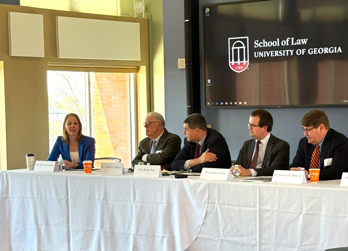 Justice Sarah Hawkins Warren served as a panel host last week during <a href="/UGASchoolofLaw/">UGA School of Law</a>'s annual symposium focused on state constitutions. Her panel was titled "Methodologies for Interpreting State Constitutions."