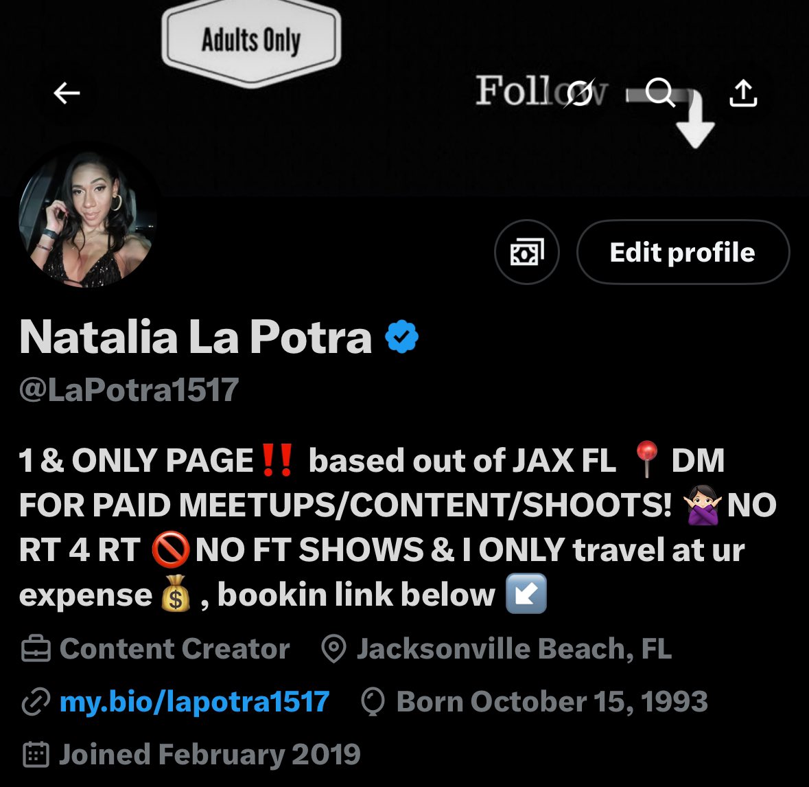 Tell me if I’m wrong but it clearly does say on my profile DM for paid meet ups/content/shoots. 

Right or am I wrong? 

lol clearly A LOT of PEOPLE DON’T READ