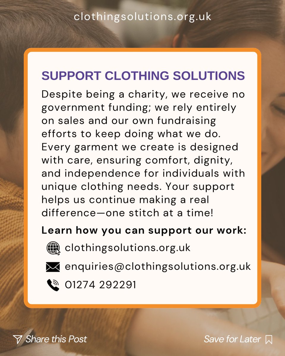 clothingsdp's tweet photo. Why is Clothing Solutions different?

🔹 100% bespoke adaptive clothing
🔹 Prioritising mobility, comfort &amp; sensory needs
🔹 No one-size-fits-all solutions here!
We’re filling the gap in accessible fashion💜 ✂️
🔗 https://t.co/2wZMBBZz5Y

#AdaptiveFashion #AccessibilityMatters https://t.co/Bjf7H1QjTj