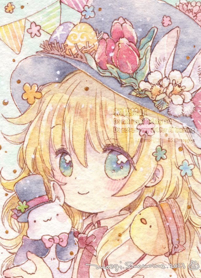 オリジナル絵。
お気に入りの好きな絵🐇🥚🌷可愛い絵いっぱい描きたい