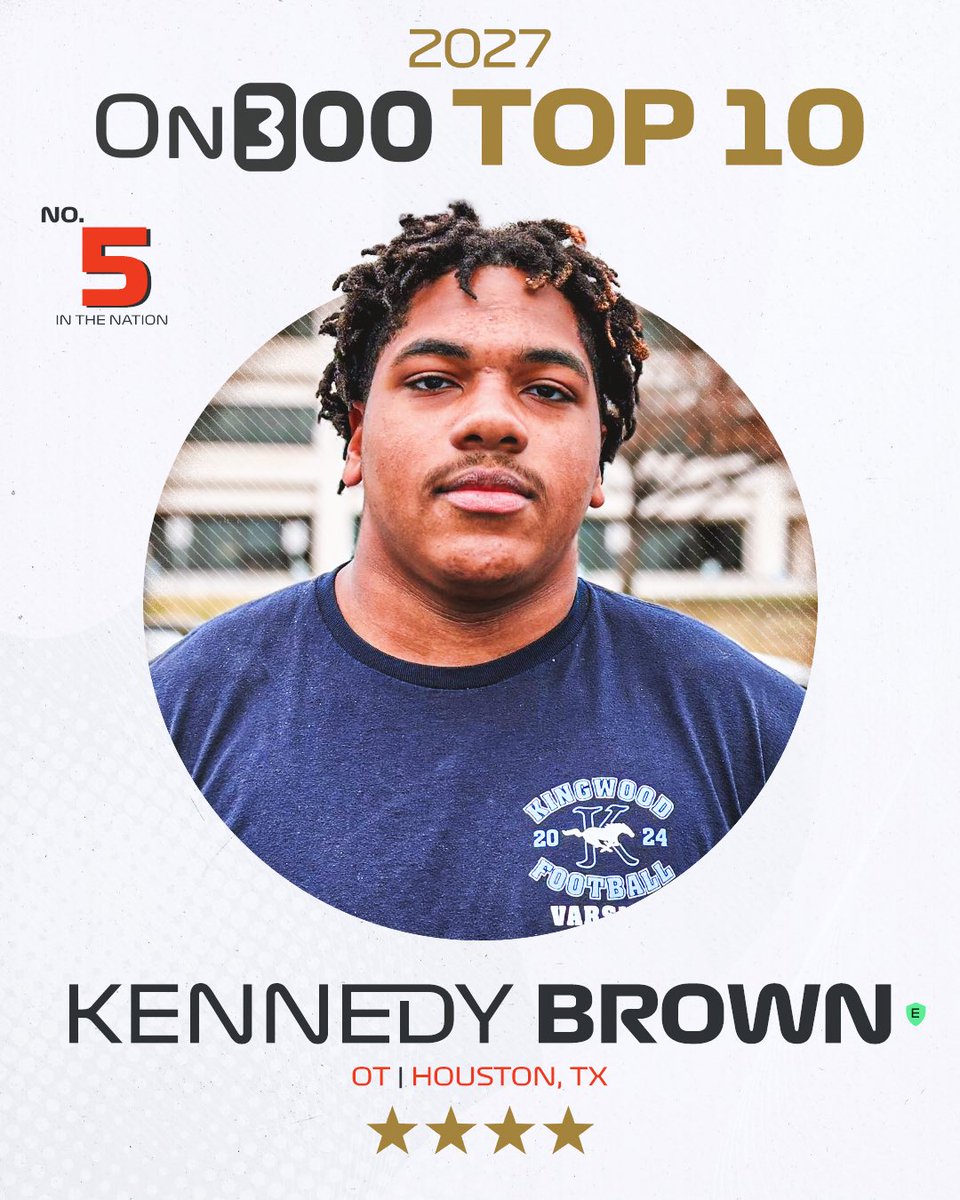 🚨NEW🚨 OT Kennedy Brown ranks No. 5 in the updated 2027 On300.

on3.com/news/counting-…