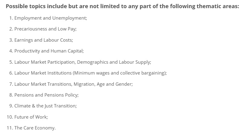 Call for papers for the 13th Annual NERI Labour Market Conference - 29 May 2025 - Ulster University - possible topics below and full details here - nerinstitute.net/events/2025/ca… #employment #pensions #climate #economy #pay #care #productivity
