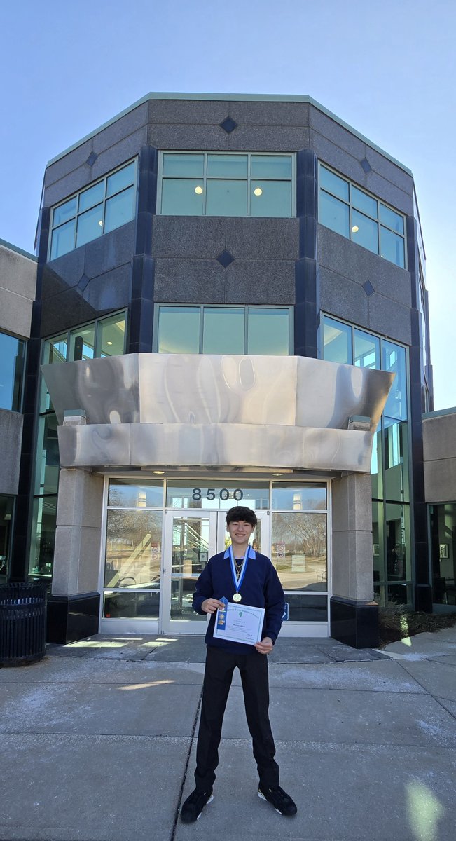 Mauricio Gubert, a freshman at @hinsdalesouthhs, finished first in the  Illinois Junior Academy of Science Region 5 Science and Engineering Fair over the weekend, for his project on the comparative analysis of oxidizer performance in amateur rocket propulsion.