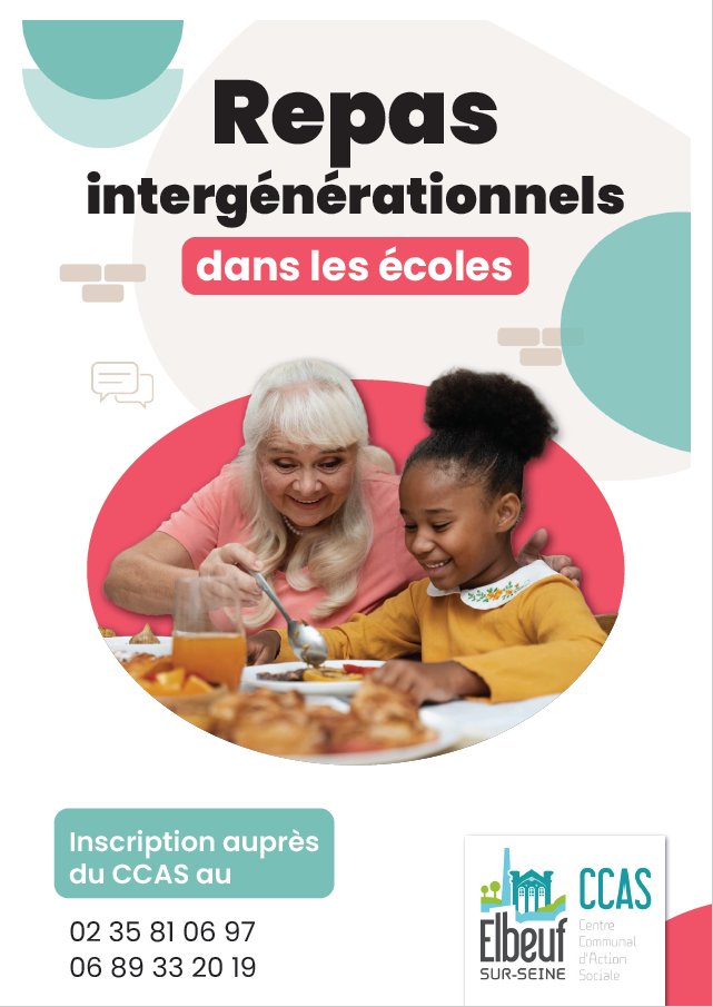 [#Seniors] 🧒🧓 Le Centre communal d’action sociale (CCAS) de la ville d’Elbeuf sur Seine vous convie à partager des repas intergénérationnels gratuits au sein des écoles Brassens et Malraux.
➡ Mercredis 26 mars et 30 avril dès 10h30
+ d'infos : 02 35 81 06 97 / 06 89 33 20 19