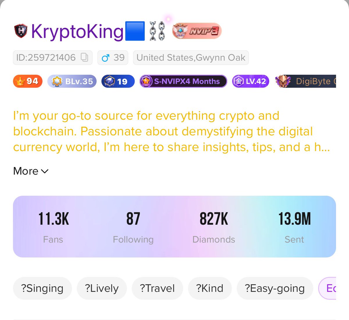 Support the #DigiByte Movement in Nigeria – Fuel the Mission with Your Recharge Gifts

Greetings DigiByte family, friends, and global changemakers,

I’m reaching out with purpose and passion, asking for your support in recharging my LiveMe account to continue a life-changing