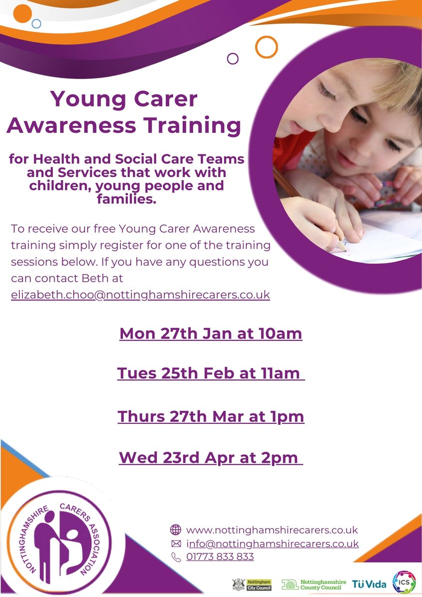 Young Carer Awareness Training 2025💜

For Health and Social Care Teams and Services that work with children, young people and families.

👉To find out more and book - tinyurl.com/2dvckpy2