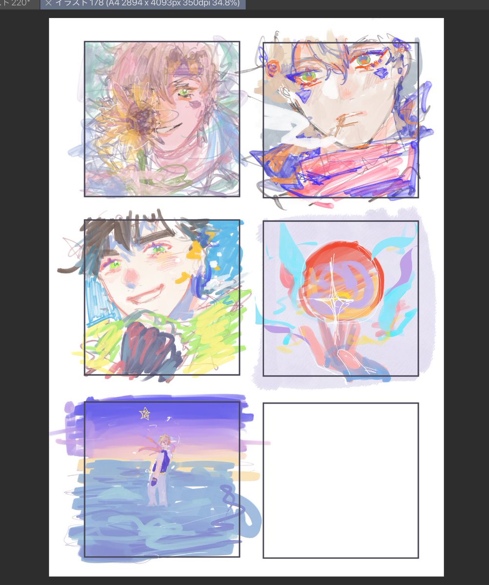 色紙かなんか描くときに考えてたラフ出てきた