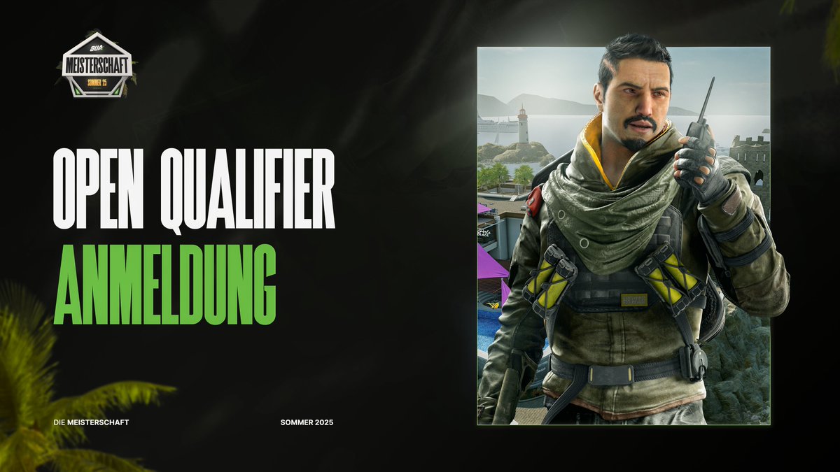 Die Open Qualifier Anmeldung für #DieMeisterschaft Sommer 2025 ist offen!🏆 

Seid bereit für einen actionreichen Sonntag am 06.04.25 und qualifiziert euch für eine unserer beiden Divisionen!🤩 
➡️ Platz 1-8 katapultieren sich direkt in Division 1 und spielen gegen die Top Teams