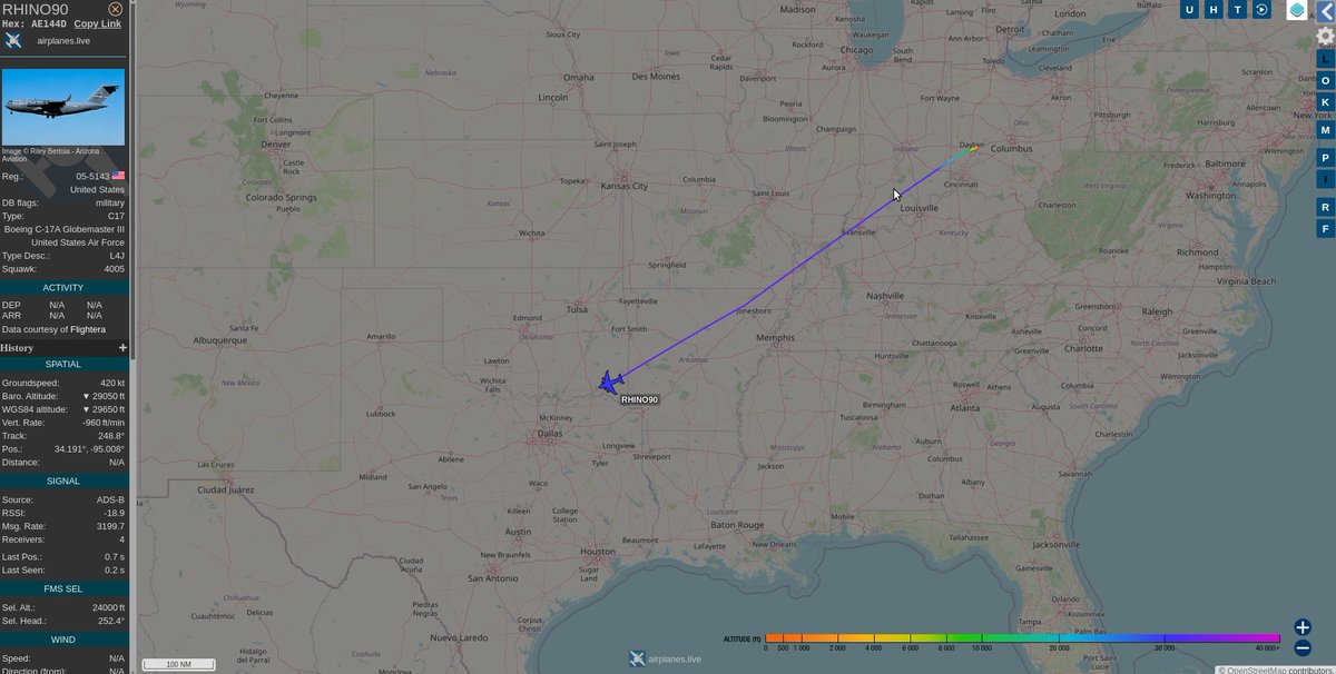live_airplanes's tweet photo. Heading west https://t.co/U2DB0n18CQ
 after a lay over for a week or so .. 
https://t.co/bZxgpL2qRK

#RHINO90 #AE144D #C17 #Boeing C-17A #Globemaster #USAF https://t.co/vXJAnzYGOr