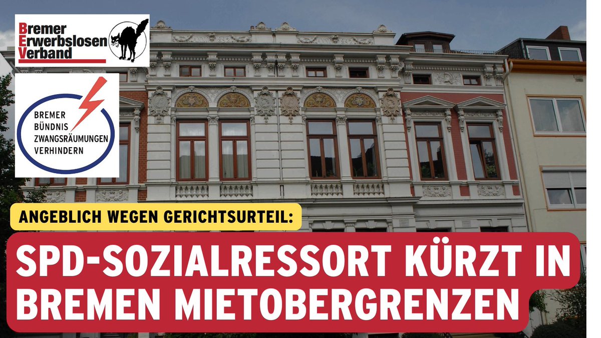 Etwas über 90.000 Menschen sind in #Bremen auf #Bürgergeld oder Sozialhilfeleistungen angewiesen. Das #SPD-geführte Sozialressort hat letzte Woche die Mietobergrenzen teils deutlich gesenkt. (1/9)